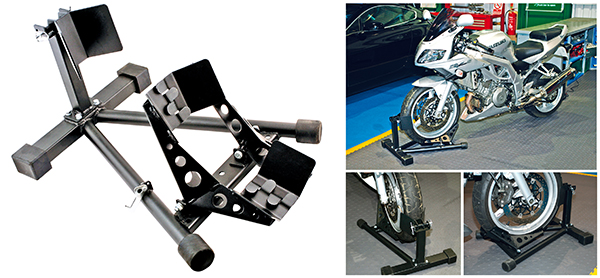 Sturdy motorcycle wheel stand / chock