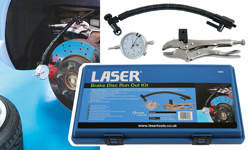 Easy to use brake disc run-out kit