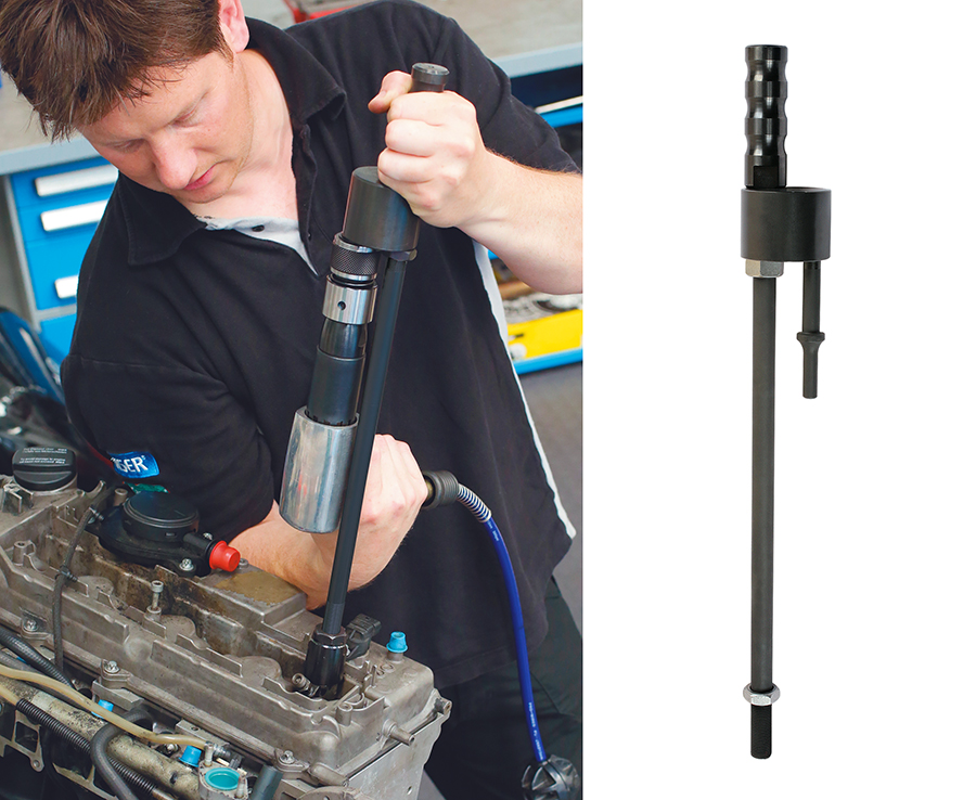 New air hammer extractor uses the power of the air hammer to extract seized components