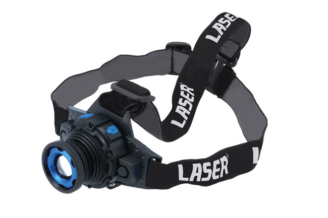 Rechargeable head-mounted torch — a bright idea! — and charged via USB lead.