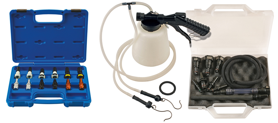 Fast, effective bleeding and priming of diesel fuel systems with this pneumatic bleeding kit 