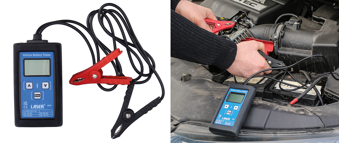 New vehicle battery tester from Laser Tools is easy to use and accurate