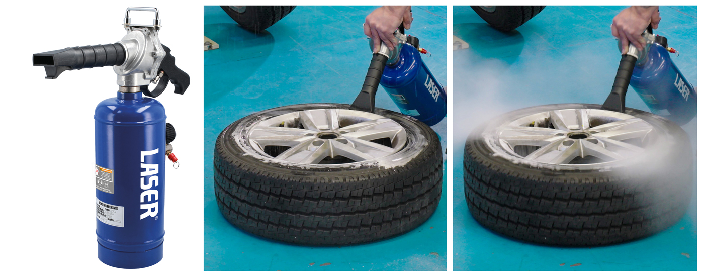 Easy to use and powerful compressed-air tyre bead seater 