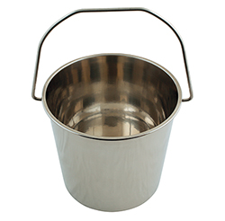 Tough, durable and hygienic stainless steel bucket and lid from Laser Tools
