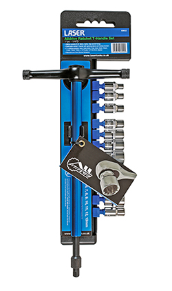 Reach difficult to access fasteners with this Alldrive ratchet T-handle socket set