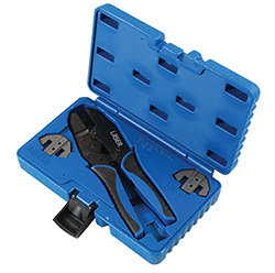 Professional, moisture-resistant wiring connections with this ratchet crimping tool and Supaseal connector kit