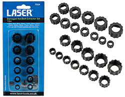 Cannot remove that rounded-off nut or bolt? Reach for the new Damaged Nut/Bolt Extractor set.