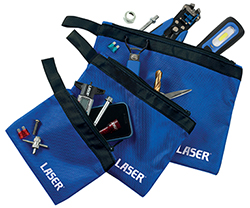 Useful and practical three-piece set of storage tool pouches