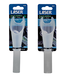 Car fitted with an anti-misfueling flap in the filler neck? These two new funnels from Laser Tools will let you put fuel or fuel additives into your tank.