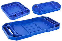 Soft-touch rubber tools trays keep tools handy, prevent marks on paintwork