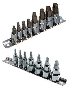 Handy extractor sets for damaged and rounded-off hex and Torx® fasteners