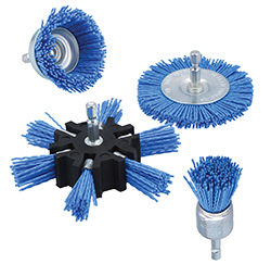Impressive cleaning performance from these abrasive-grit impregnated nylon-filament cleaning brushes