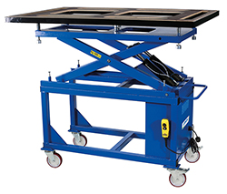 Safely and conveniently remove EV batteries with these Electro-Hydraulic Table Lifts 
