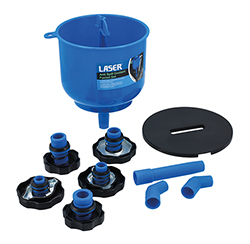 Mess-free coolant refilling with the new Laser Tools Anti-Spill Coolant Funnel set