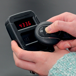 Easily test the signal from automotive key fobs and remote controls