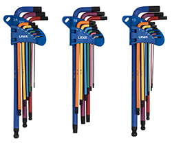 Extra-long colour-coded hex and star key set from Laser Tools 