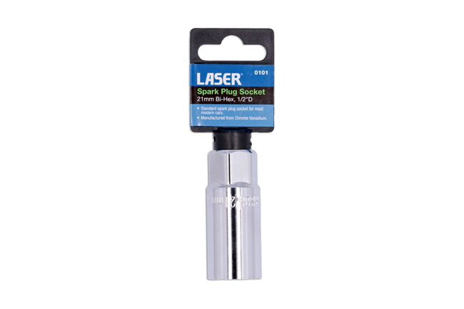 Laser Tools 0101 Spark Plug Socket 1/2"D 21mm