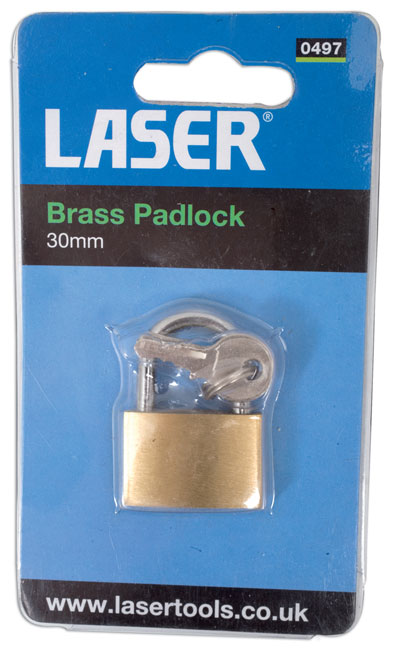 Laser Tools 0497 Brass Padlock 30mm