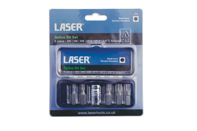 Laser Tools 0592 Spline Bit Set 6pc