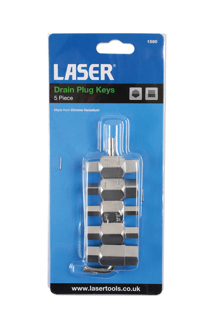 Laser Tools 1580 Drain Plug Key Set 5pc