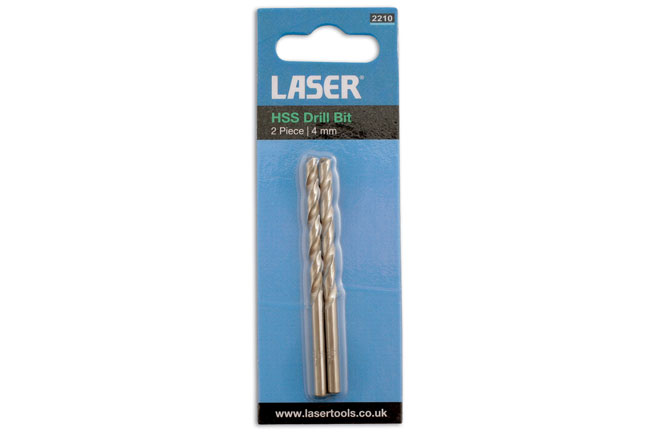 Laser Tools 2210 HSS Drill Bit 4mm 2pc