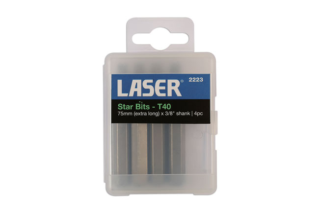 Laser Tools 2223 Long Star Bits T40 4pc