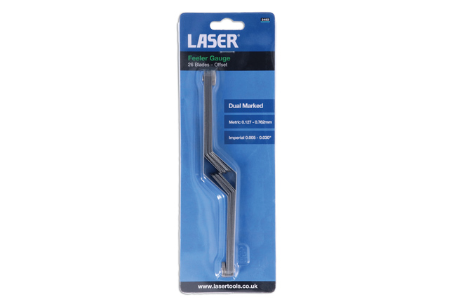 Laser Tools 2482 Offset Feeler Gauge - 26 Blades