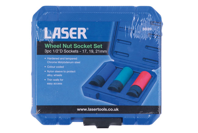 Laser Tools 3039 Wheel Nut Set 1/2"D 3pc
