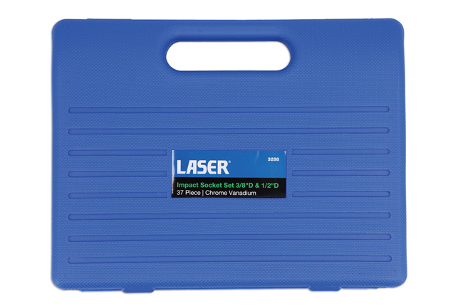 Laser Tools 3288 Impact Socket Set 3/8"D, 1/2"D 37pc