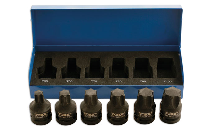 Laser Tools 4947 Heavy Duty Torx® Socket Bit Set 1/2"D 6pc