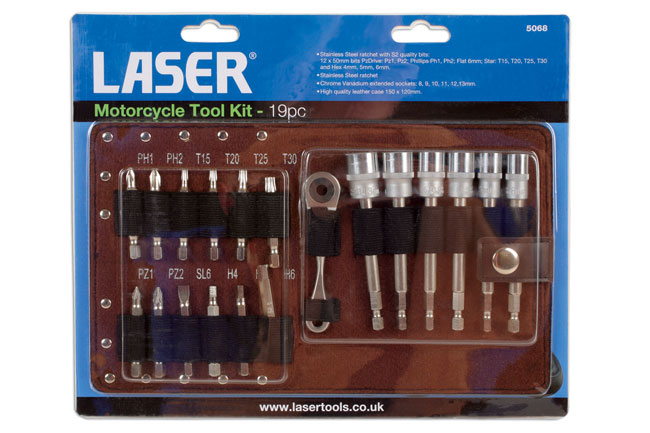 Laser Tools 5068 Motorcycle Tool Kit 19pc