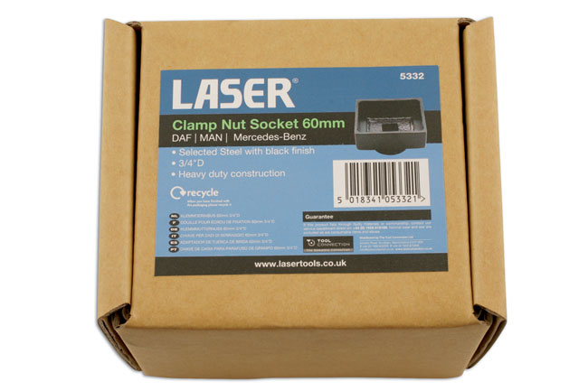 Laser Tools 5332 Clamp Nut Socket 3/4"D 60mm