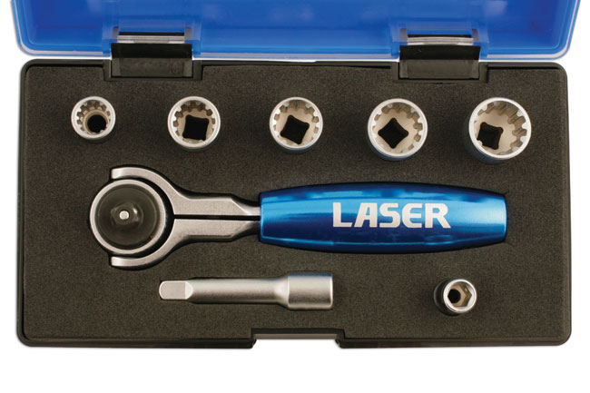 Laser Tools 5530 Alldrive Socket Set 1/4"D 8pc
