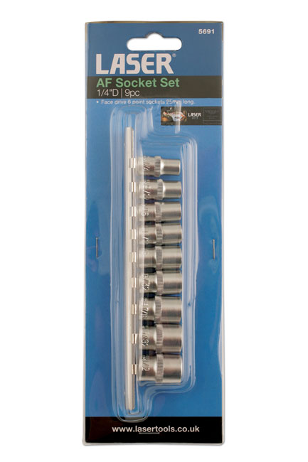 Laser Tools 5691 AF Socket Set 1/4"D 9pc