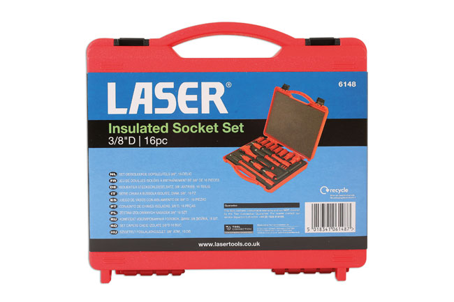 Laser Tools 6148 Insulated Socket Set 3/8"D 16pc