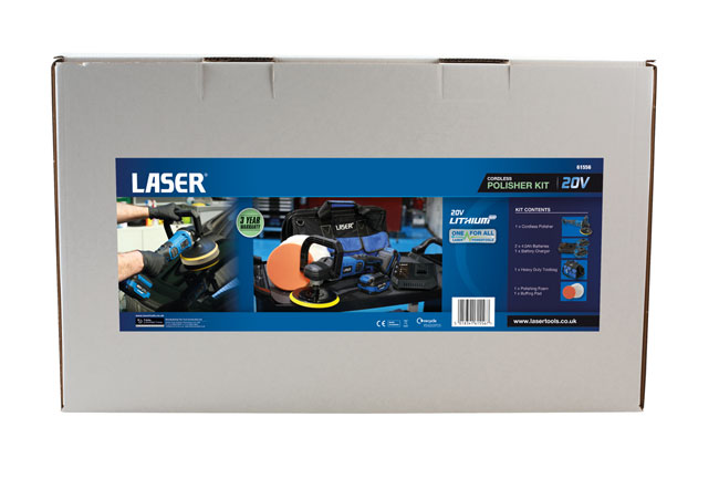 Laser Tools 61556 Cordless Polisher 20V Kit (Euro)