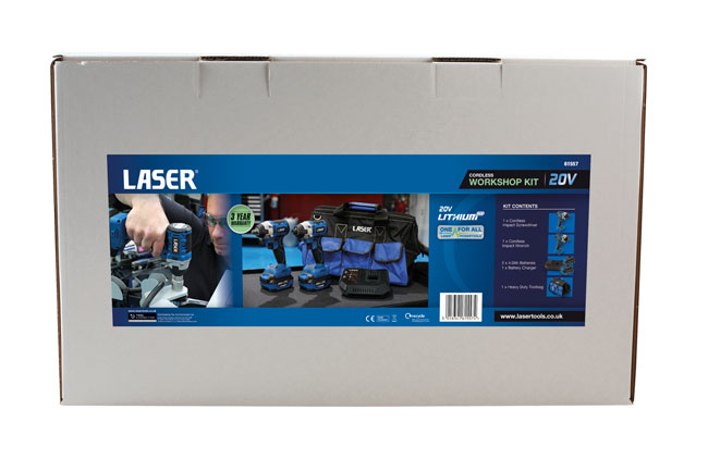 Laser Tools 61557 Cordless Tools 20V Workshop Kit (Euro)