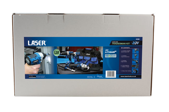 Laser Tools 61559 Cordless Tools 20V Tradesman Kit (Euro)