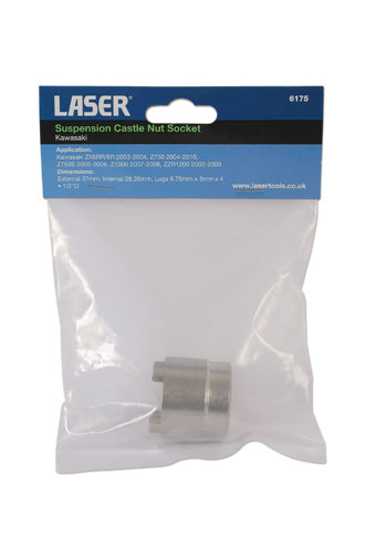 Laser Tools 6175 Suspension Castle Nut Socket 37mm - Kawasaki
