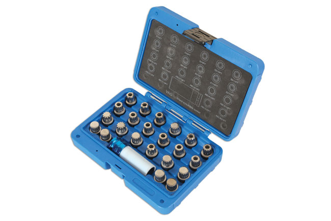 Laser Tools 6275 Locking Wheel Nut Key Set 23pc - for VAG