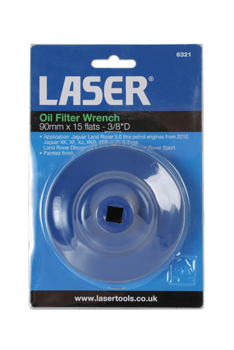 Laser Tools 6321 Oil Filter Wrench 3/8"D - 90mm x 15 Flutes