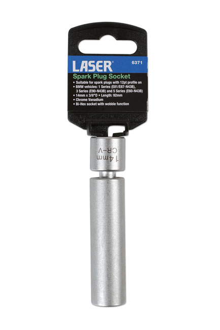 Laser Tools 6371 Spark Plug Socket 3/8"D 14mm