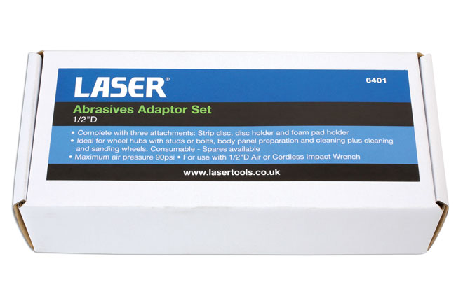 Laser Tools 6401 Abrasives Adaptor Set - 1/2"D