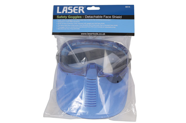 Laser Tools 6514 Safety Goggles - Detachable Face Shield