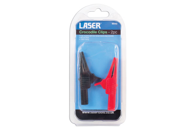 Laser Tools 6542 Crocodile Clips 2pc