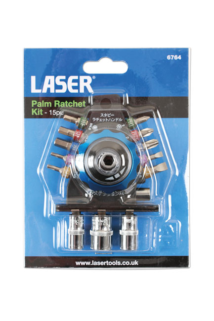 Laser Tools 6764 Palm Ratchet Kit 15pc