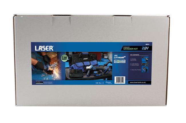 Laser Tools 68010 Cordless Angle Grinder 20V Kit