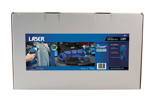Laser Tools 68012 Cordless Impact Screwdriver 20V Kit