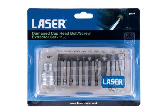 Laser Tools 6845 Damaged Cap Head Bolt/Screw Extractor Set 11pc