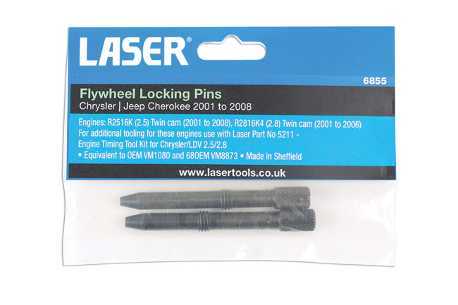 Laser Tools 6855 Flywheel Locking Pins - for Chrysler/Jeep 2.5/2.8CRD